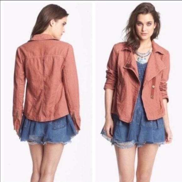 🎄Sale Free People Rosewood Linen Jacket Size Medium - Picture 6 of 14